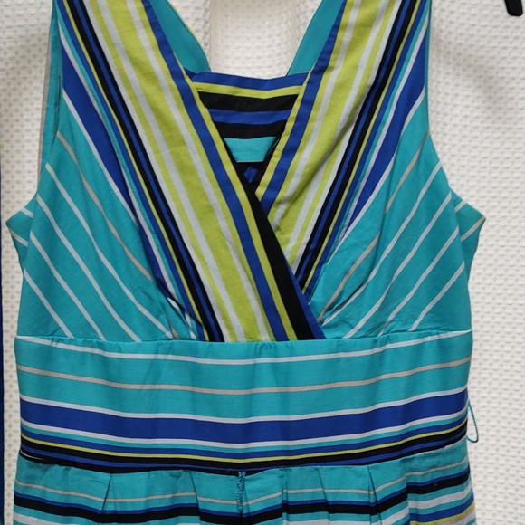 Summer Cotton Dress Green Blue 6 - Picture 4 of 5